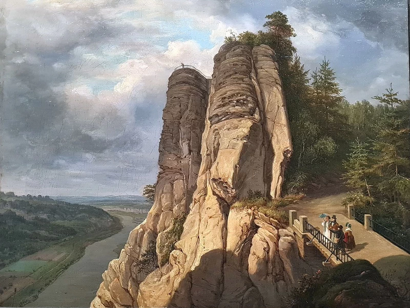 1786-Karl Gottfried Traugott Faber - Bastei nelle montagne di arenaria dell'Elba - Nel Museo statale della Pomerania a Greifswald